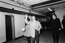 Liverpool manager Bill Shankly way tp dressing room following side- Old Photo