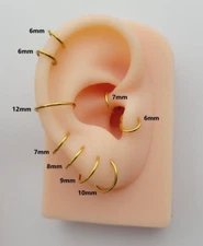 20G/18G/16G Titanium Hoops Earrings Nose Ring Helix Hinged Segment Cartilage