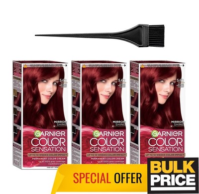 Garnier Farbe Sensation Haarfarbe 5.62 Intensiv Wertvoll Granat 3-pack