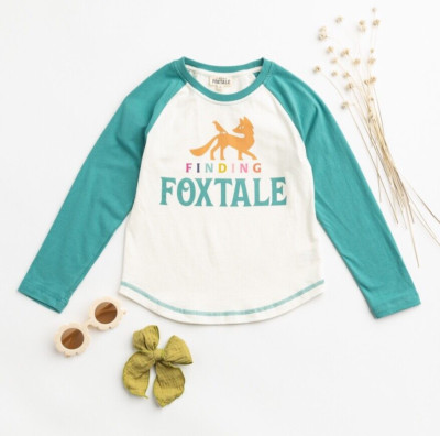 Girls Finding Foxtale Clothing ''Foxtale'' Raglan Long sleeve Tee Sz 12 Years NWT