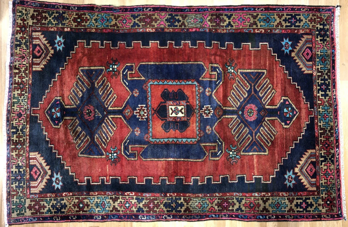 Terrific Tribal - 1960s Antique Oriental Rug - Nomadic Carpet