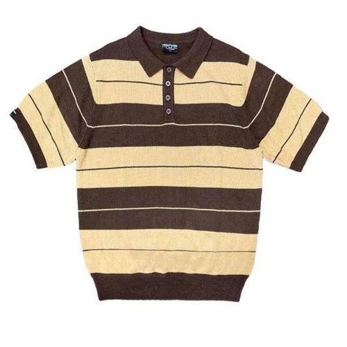 Mens 50's Charlie Brown Striped Shirts Short Sleeve Polo - Bild 56 von 81