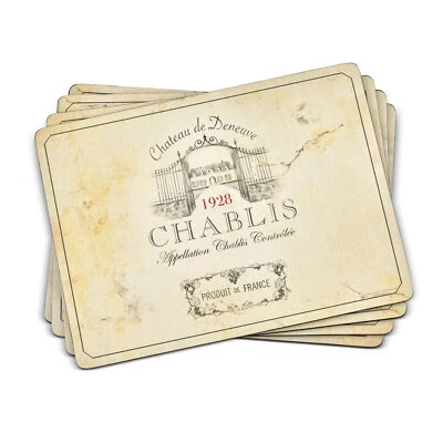 Pimpernel Vin De France Cork-Backed Placemats, Set of 4, 15.7 X 11.7"