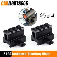 2 PCS Fits Lockdown Picatinny Riser High Profile Red Dot Picatinny Mount 3 Slot