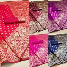 Women's Poly Silk Saree with running blouse piece