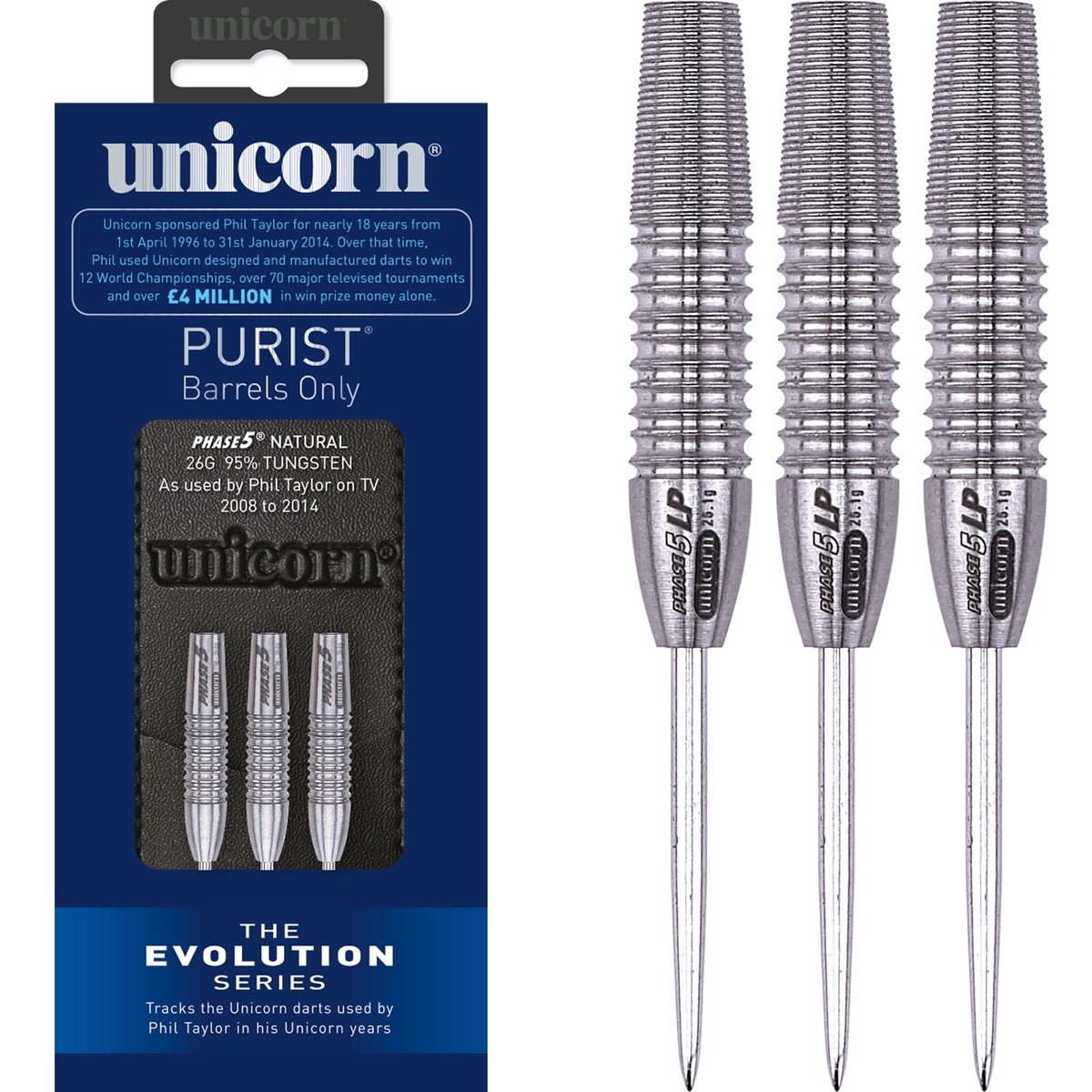 6本 フィルテイラー Unicorn PURIST Phase2 GOLDEN John Lowe Phase 2 Gold Shark Grip Purist 90% Tungsten Steel