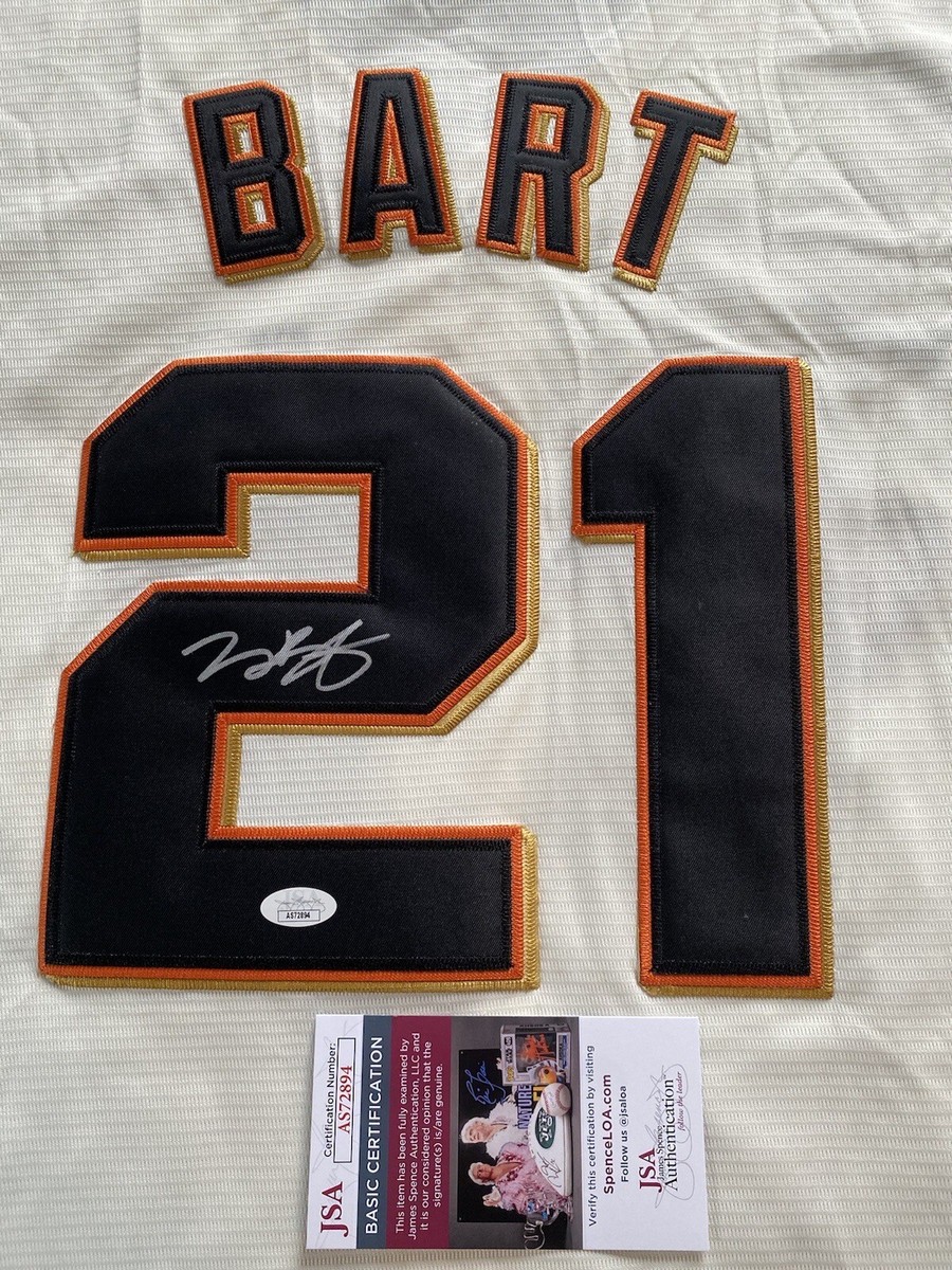 SAN FRANCISCO GIANTS- JOEY BART AUTOGRAPH #21 NIKE CREAM JERSEY