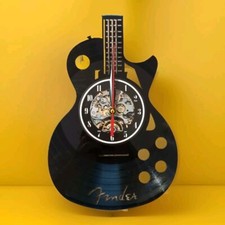  NEW Fender Style Guitar Clock Wall Hanging American USA 8" X 12" Record
