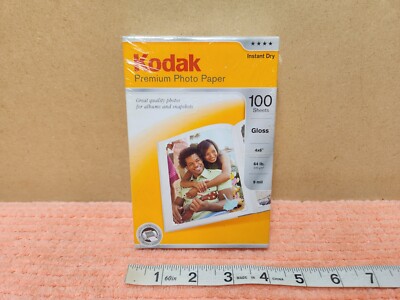 Kodak Premium Photo Paper 4'' x 6'' Instant Dry Gloss 100 Sheets Inkjet Printers