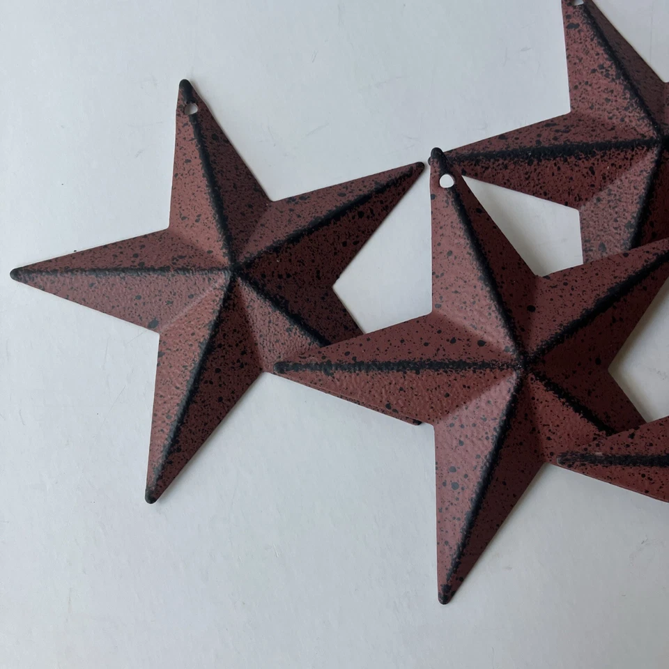 (48) Burgundy BLACK BARN STARS STAR 3.5" PRIMITIVE CRAFTS WEDDING ORNAMENT - Image 2 of 4
