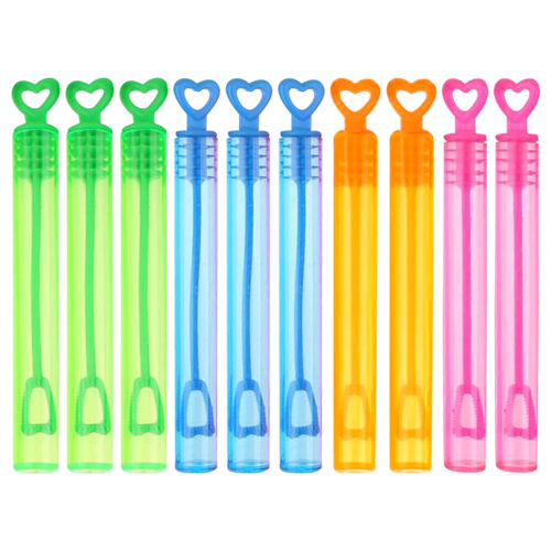 10pcs Love Heart Kids Toys Bubble Wand Soap Bottle Garden Game Playing Empty - Picture 1 of 13