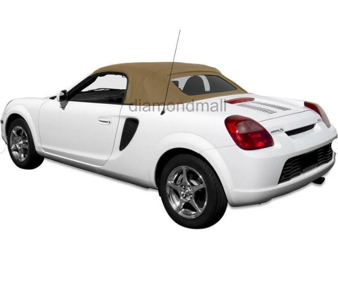 Se adapta a: TOYOTA MR2 Spyder 2000-2007 convertible techo blando araña sarga bronceada Foto 4 de 4