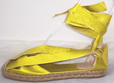 Rare Vintage Men\'s Jean Paul Gaultier Sandals JEAN PAUL GAULTIER Vintage Gold Leather Ankle Wrap  main image 4