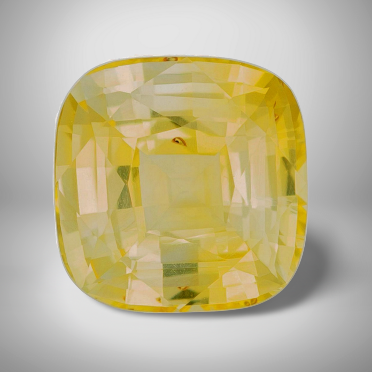 4.50 Ct VVS Yellow Sapphire Cushion Cut Loose Gemstone 11mm