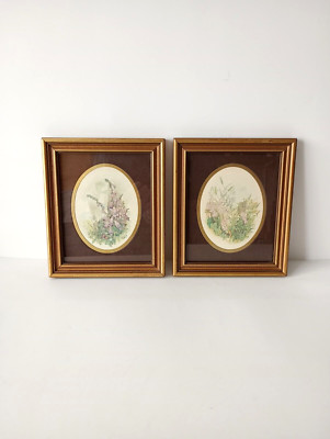 Vintage Wandbehänge AMBIG COLLECTION Celia Northcott 2er Set Geschenk 7x8 Zoll