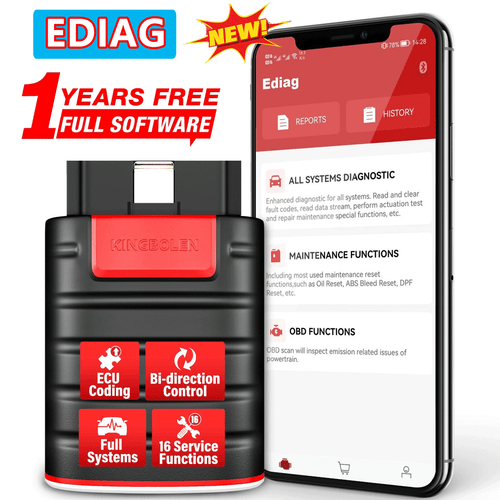 Ediag Auto OBD2 Scanner Car Bidirectional Diagnostic Tool Full Software Free - Picture 1 of 13
