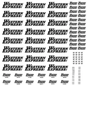 HO Scale Truck / Trailer Decals. " Western Express "