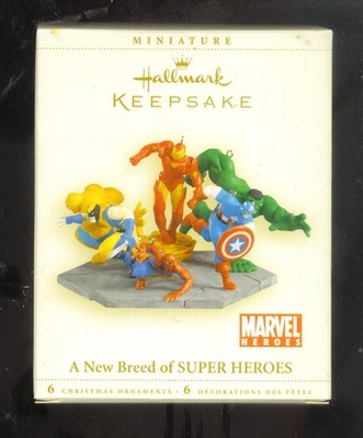 2006 Hallmark Marvel A New Breed of Super Heroes Miniature Ornaments Set of 6
