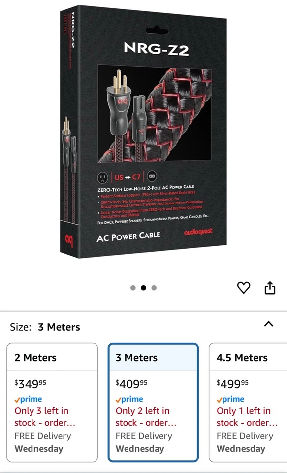 AudioQuest NRG-Z2 Power Cord (3.0 Meter) - Image 2 of 4