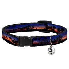 Cat Collar Breakaway with Bell California Sunset NARROW Fits 8.5-12"