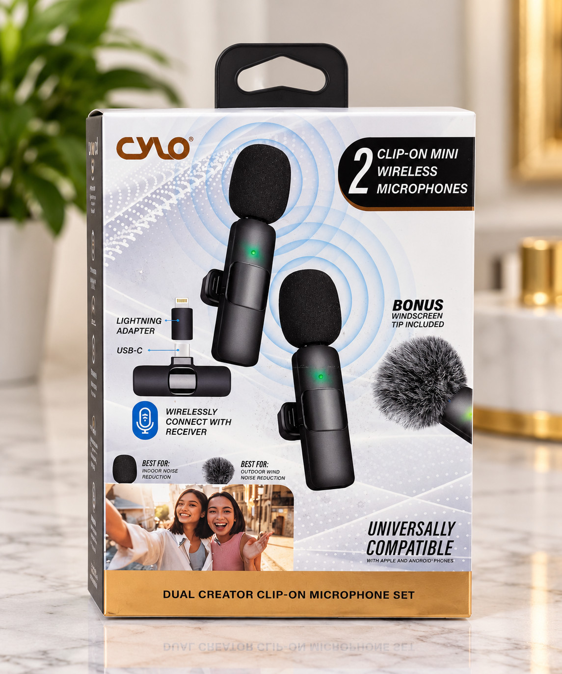 New 3 in 1 Wireless Clip-on Microphones for iPhone, iPad and Android.