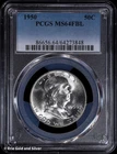 1950 50C Franklin Half Dollar PCGS MS 64 FBL | Uncirculated UNC