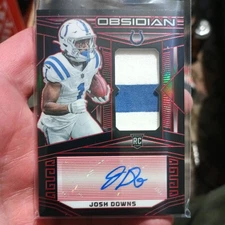 2023 Panini Obsidian Josh Downs #221 Rookie Jersey Auto Electric Etch Red /8