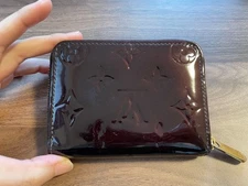 Louis Vuitton Monogram Vernis Zippy Coin Purse Card Wallet Amarante Authentic