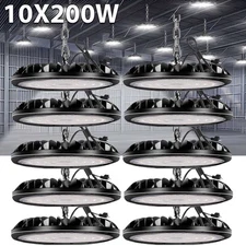 10 Pack 200W UFO LED High Bay Light Shop Warehouse Industrial Factory Commercial