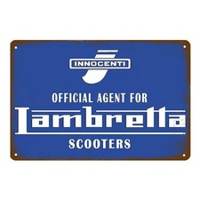 Schild Schild Schild Vintage Lambretta 20x30cm aus Metall