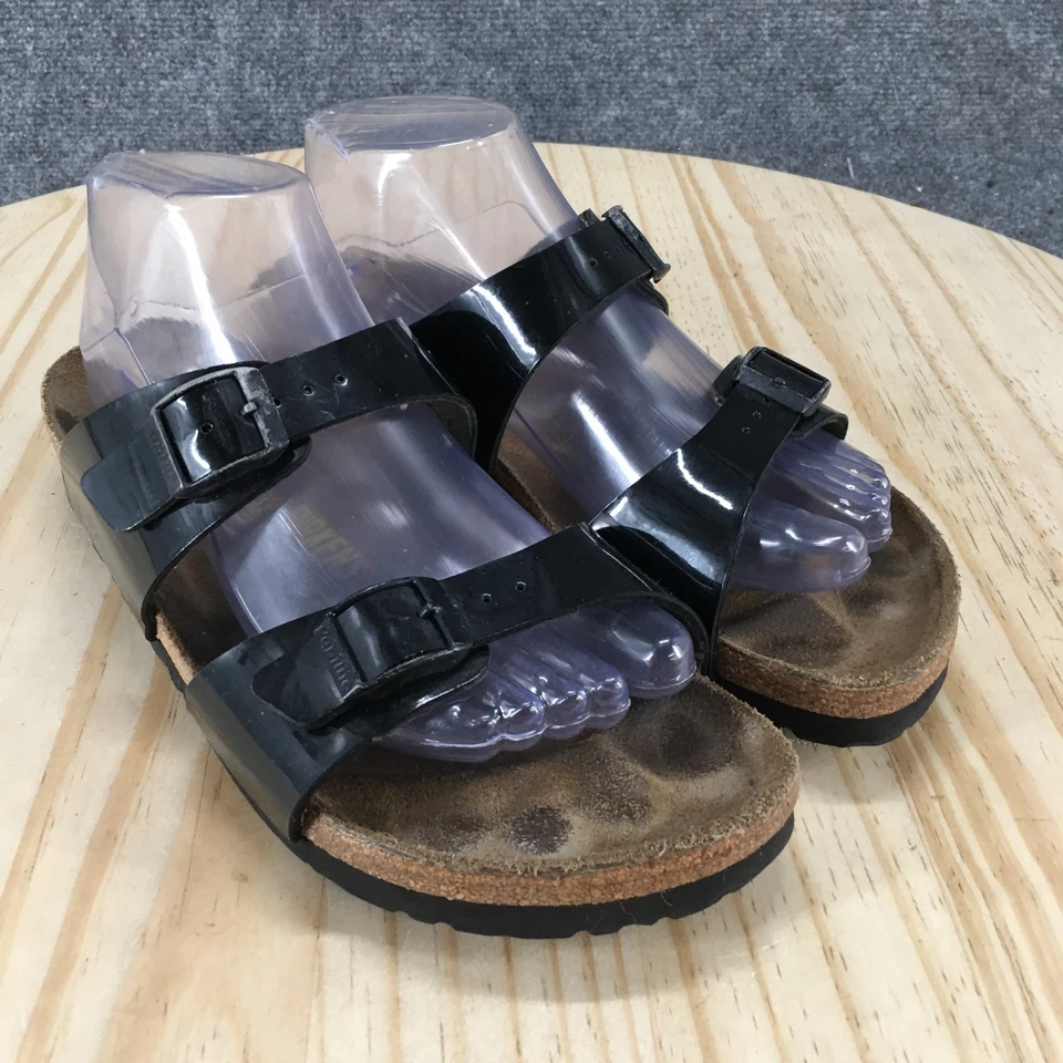 Sandalias Birkenstock Papillio para mujer 39 deslizamiento estrecho corcho negro dos correas con hebilla Foto 3 de 4