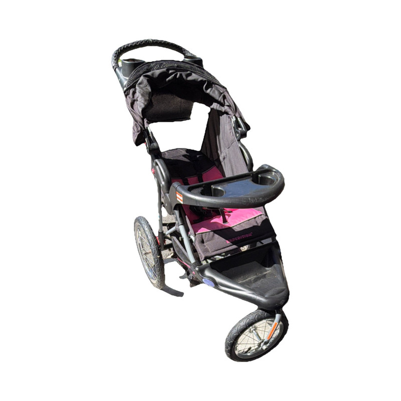 Baby Trend Single Jogger Stroller 3-Wheel Black/Pink Cup Holder Air Tires