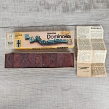 VTG Milton Bradley Dominoes Halsam Dragon Double Six - Complete