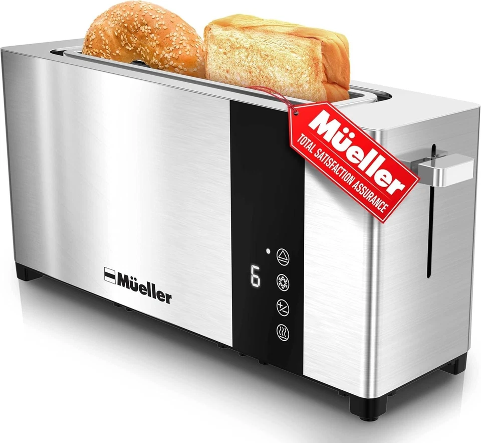 Ultra-Wide Slot 2 Slice Toaster with LED Control Display - Ultimate Convenience - Image 3 of 4