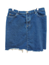 Esprit Sport Vtg 90s dark Wash High Rise Pencil Denim Skirt Womens 9 raw hem