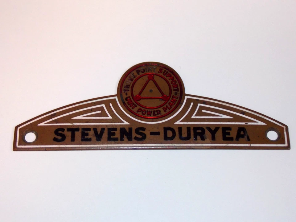 Rare 1911-1915 Stevens-Duryea Automobile Radiator Emblem Brass Car Hood Badge - Image 2 of 4