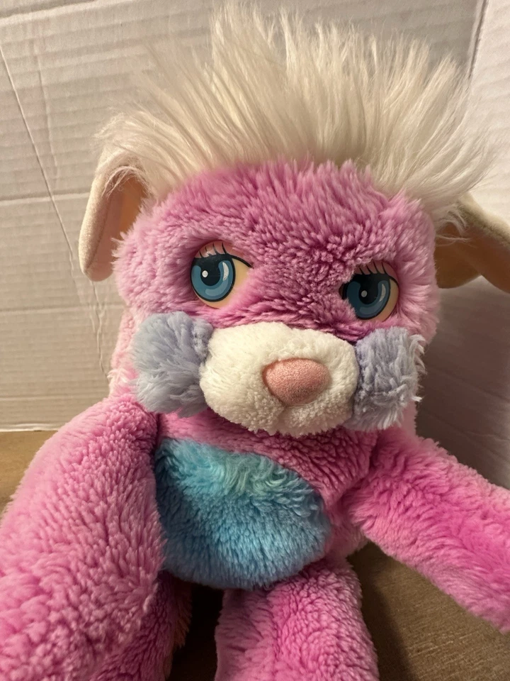 Peluche Popples Vintage 1986 Rosa con Barriga Azul Peluche Color Mattel Desteñido Foto 2 de 4