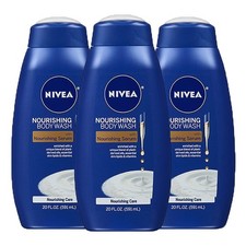3x NIVEA Nourishing Care Body Wash with Nourishing Serum 20 fl oz
