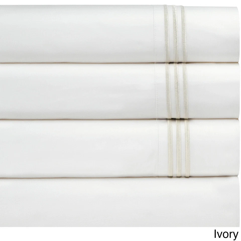Pointehaven Egyptian Cotton Embroidered Percale Pillowcases - Image 2 of 4