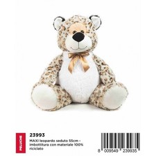 Peluche Leopardo MAXI 55cm Seduto Decar 2 - Morbido Eco Imbottitura Riciclata