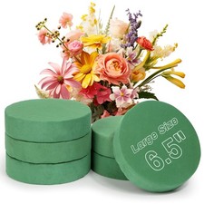 6 Pcs Round Floral Foam Blocks for Flower Arrangements Diameter6.5   Large W...