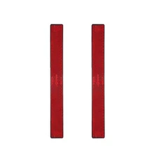2 Pcs Red Reflectors Motorcycle Rectangular Stickers Stick On Reflective Strips