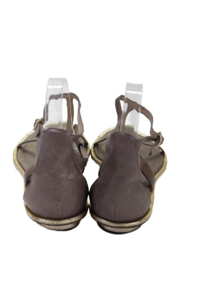 Sandalias de tanga B Brian Atwood para mujer de cuero metálico con tiras marrón dorado talla 8 Foto 3 de 4