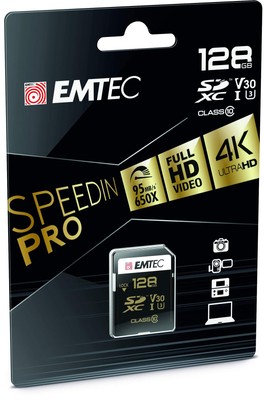 EMTEC SD Card 128GB SDXC (CLASS10) Speedin + Karte NEU