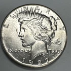 1927 $1 Peace Silver Dollar Choice AU+.
