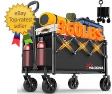 Wagons Carts Foldable, Lightweight Portable Utility Shopping Cart with Wheels...