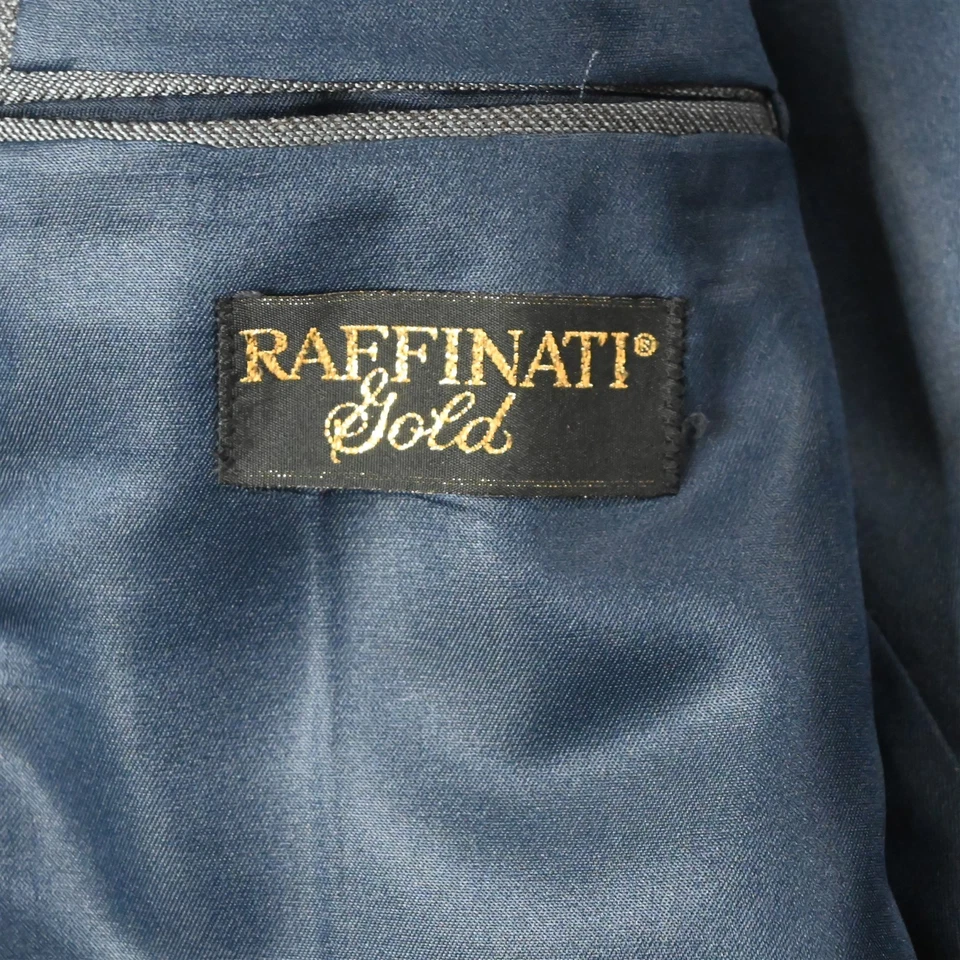 Chaqueta Pantalones Traje Raffinati 42L 34x32 Azul Espiga Para Hombre Foto 4 de 4