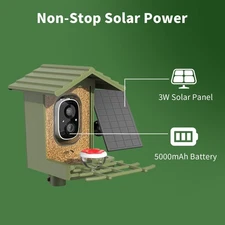 Smart Bird Feeder with Camera Bird Feeder 2.5K HD AI Identify Bird House Solar
