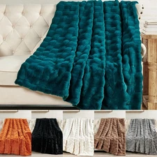 Brick Faux Fur Throw Blanket Luxurious Soft Reversible Micromink Blanket Gift