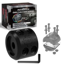 Autmatch Winch Cable Hook Stopper 1 Pce Fits Wiresynthetic Ropes Black